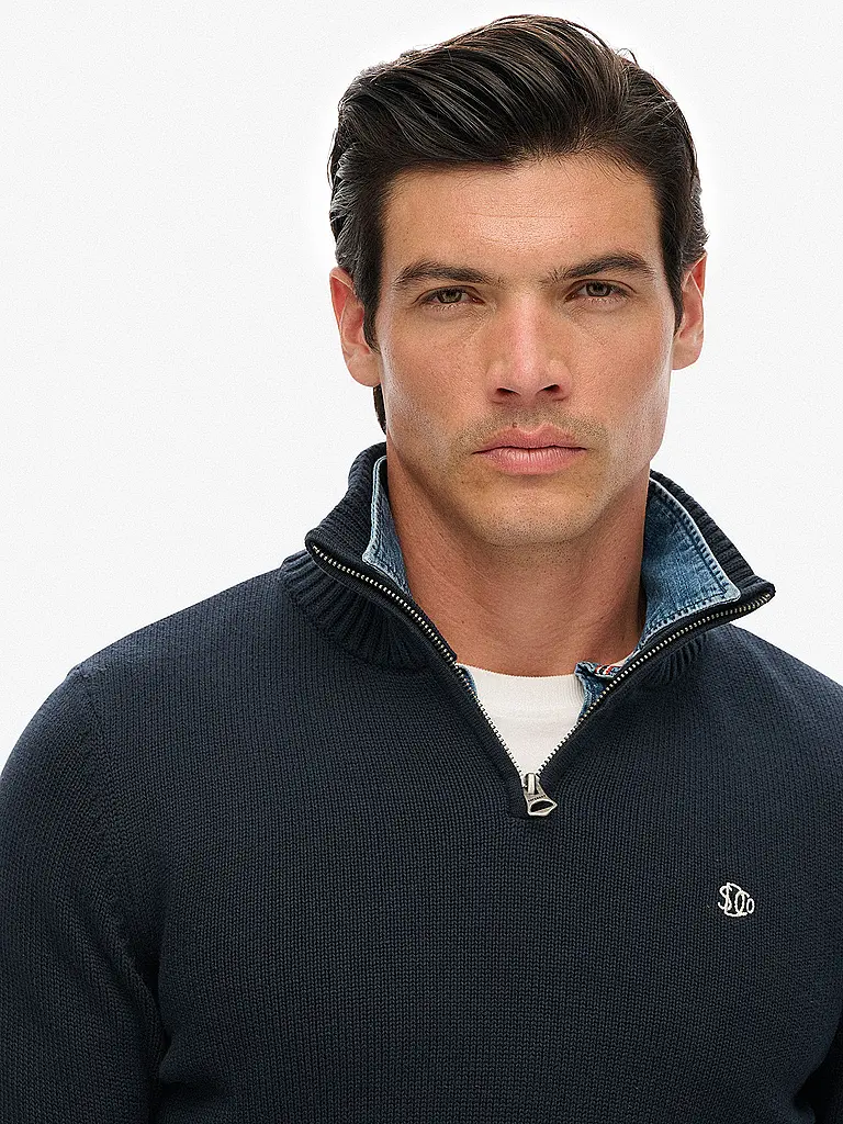 SUPERDRY | Pull Troyer | Bleu foncé