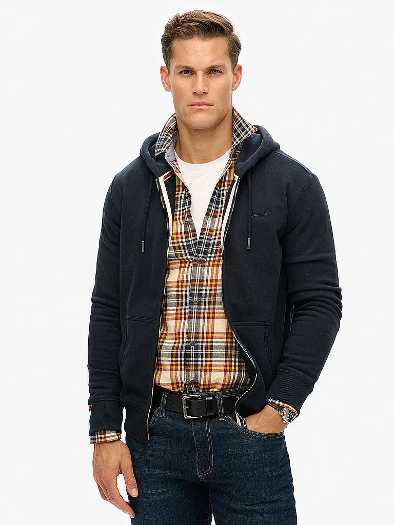 SUPERDRY | Sweat-shirt zippé | dunkelblau