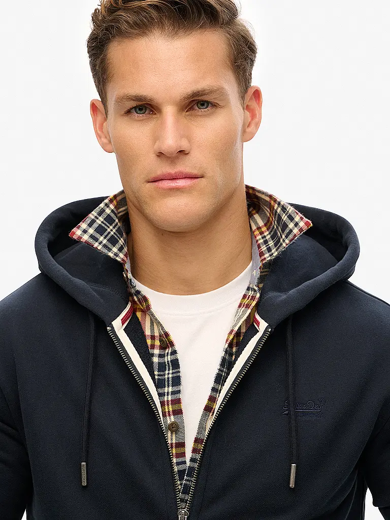 SUPERDRY | Sweat-shirt zippé | dunkelblau