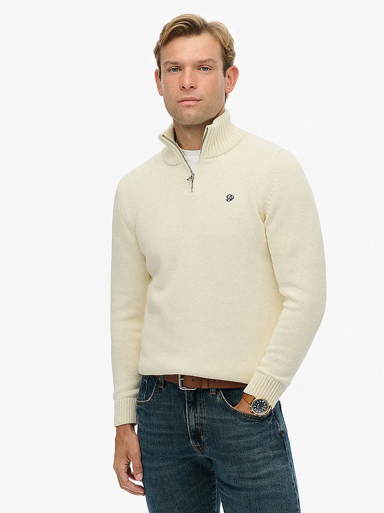 SUPERDRY | Troyer Sweater | Crème