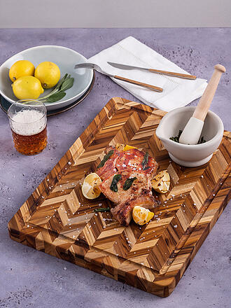 TEAKHAUS | Planche à découper à chevrons extra épaisse 41x30,5cm en teck