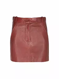 TELA | Mini-jupe en cuir | Rouge foncé