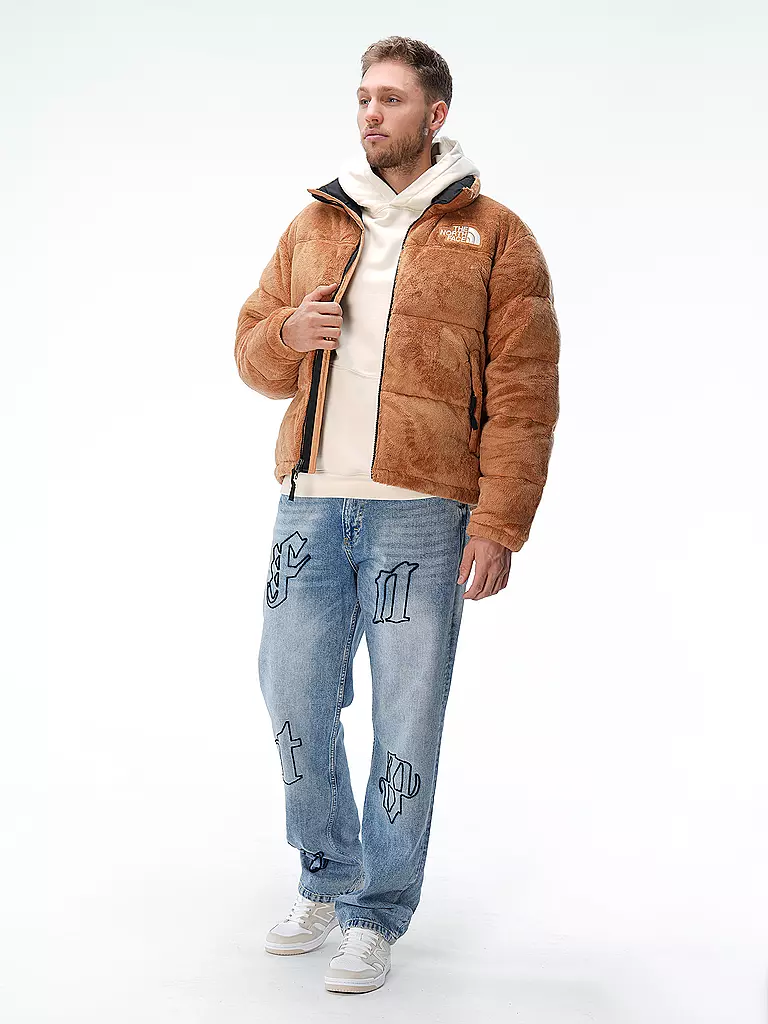 THE NORTH FACE | Daunensteppjacke in Felloptik NUPTSE | Marron clair