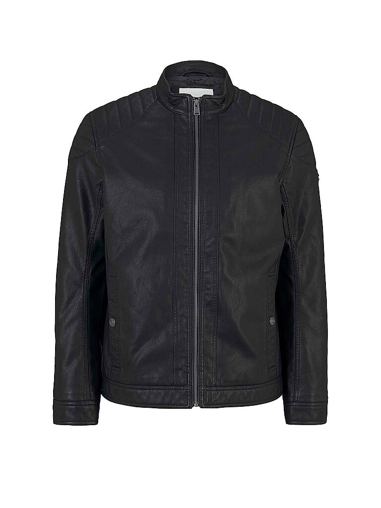 Tom Tailor Veste en cuir noir M