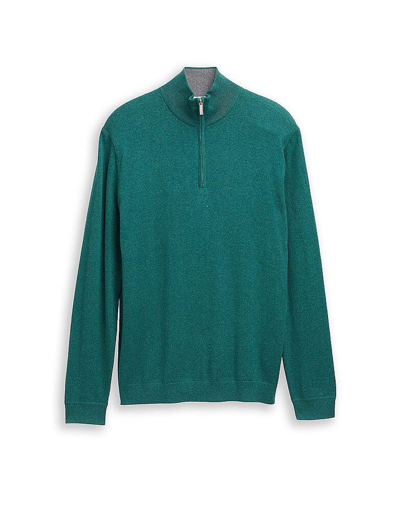 Tom Tailor Pull Troyer vert XXXL