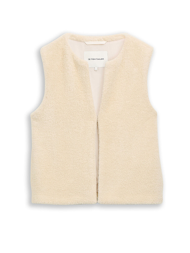 TOM TAILOR Gilet aspect fourrure beige | XL