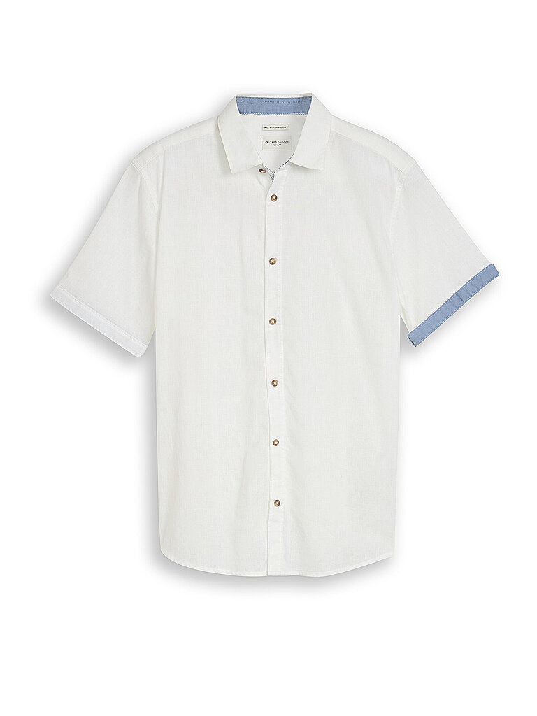 Tom Tailor Chemise en lin blanc L
