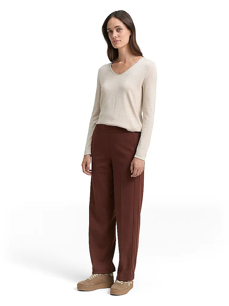 TOM TAILOR | Businesshose Straight Fit | Marron