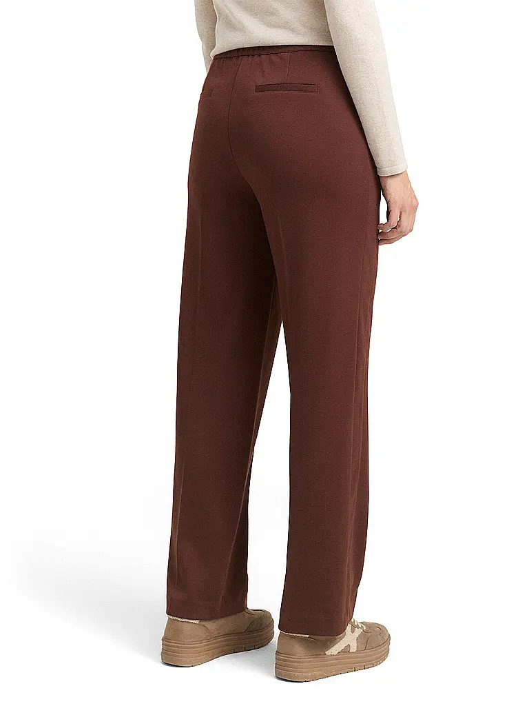 TOM TAILOR | Businesshose Straight Fit | Marron