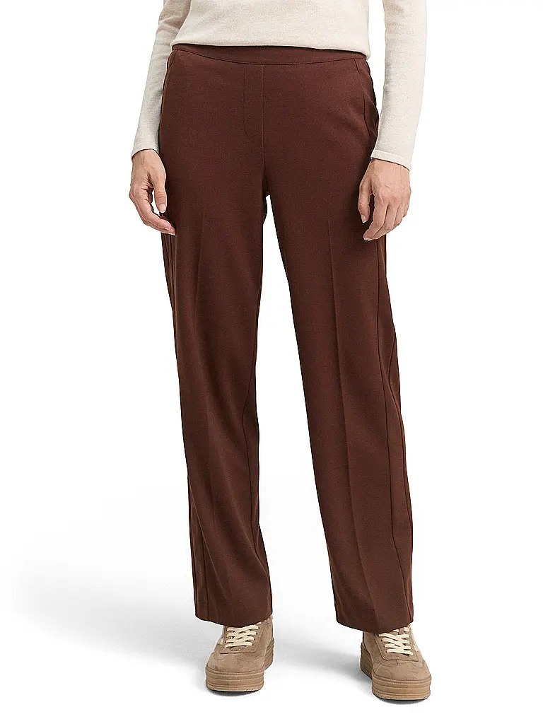 TOM TAILOR | Businesshose Straight Fit | Marron