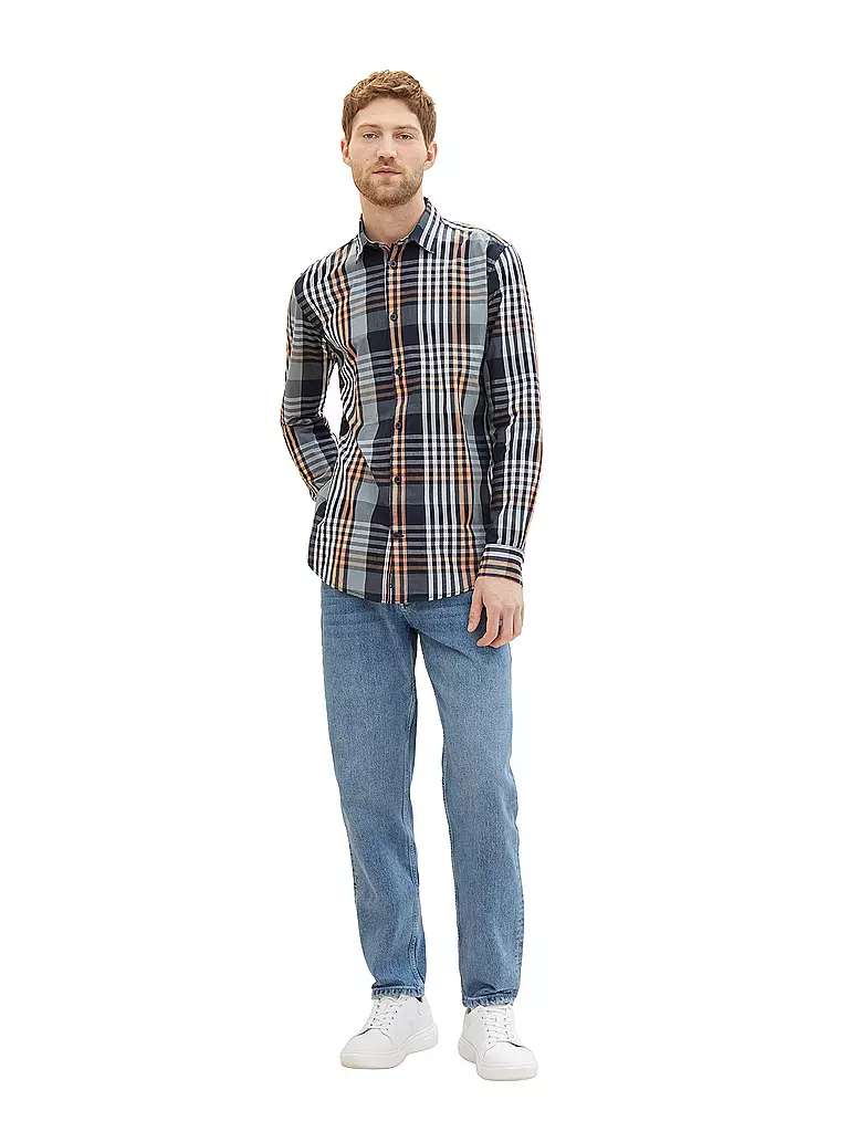 TOM TAILOR | Chemise coupe droite | Bleu foncé