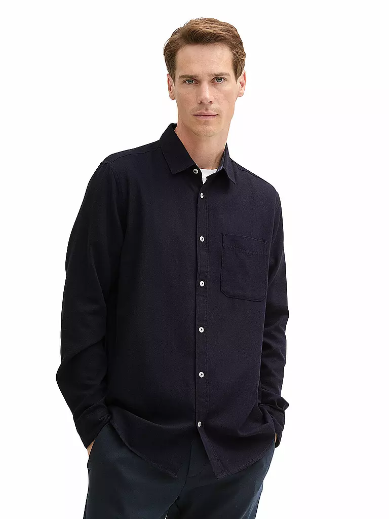TOM TAILOR | Chemise coupe regular | Bleu foncé