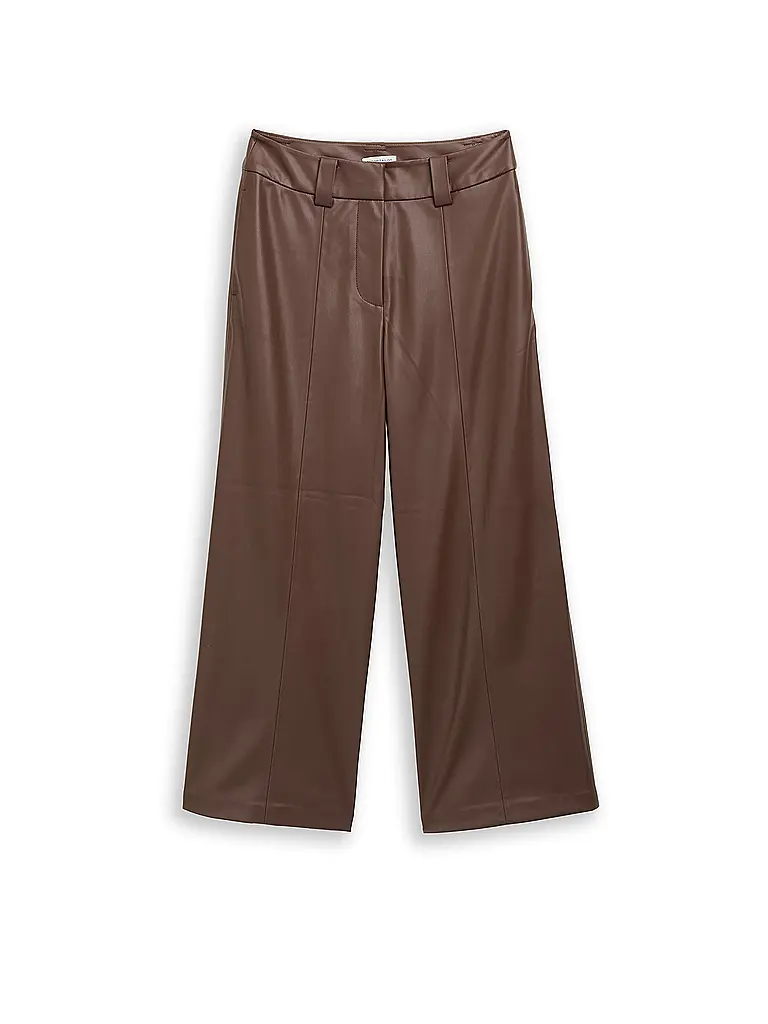 TOM TAILOR | Culotte aspect cuir | Marron