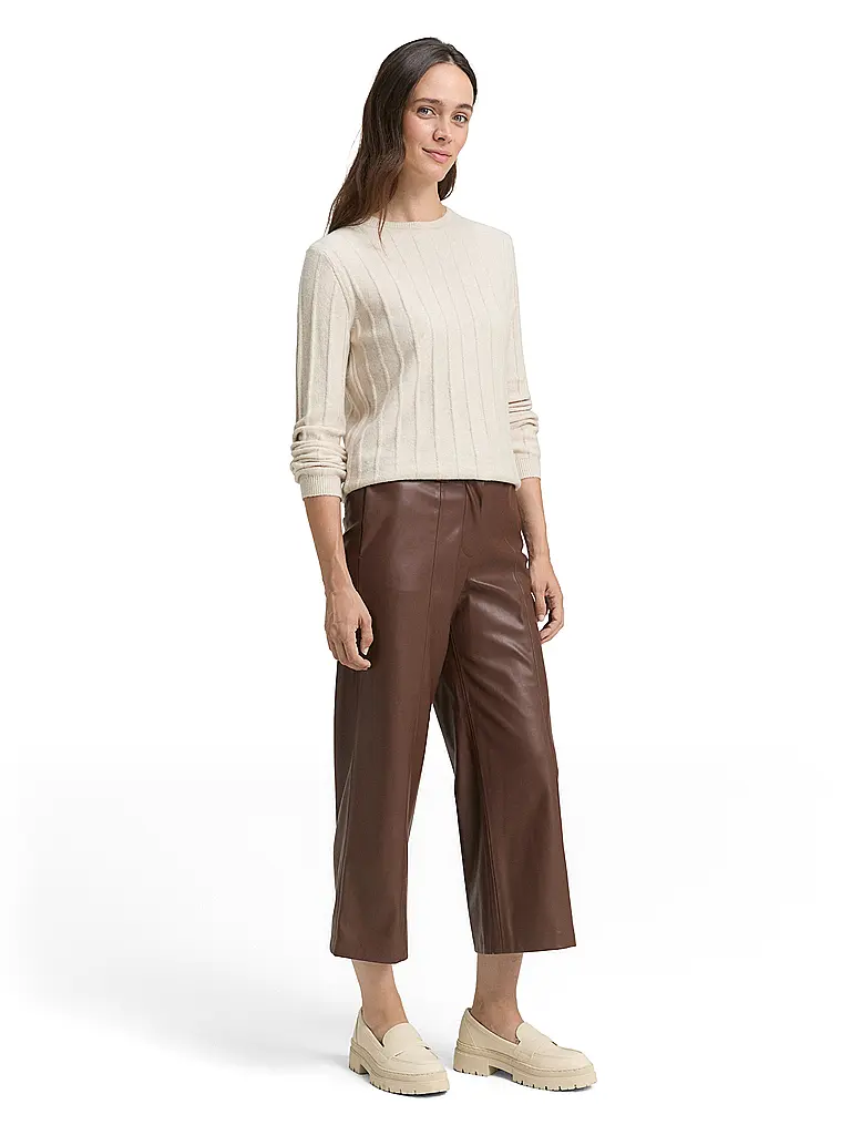 TOM TAILOR | Culotte aspect cuir | Marron