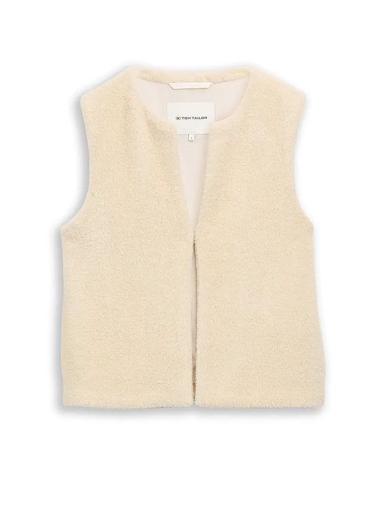 TOM TAILOR | Gilet aspect fourrure | Beige