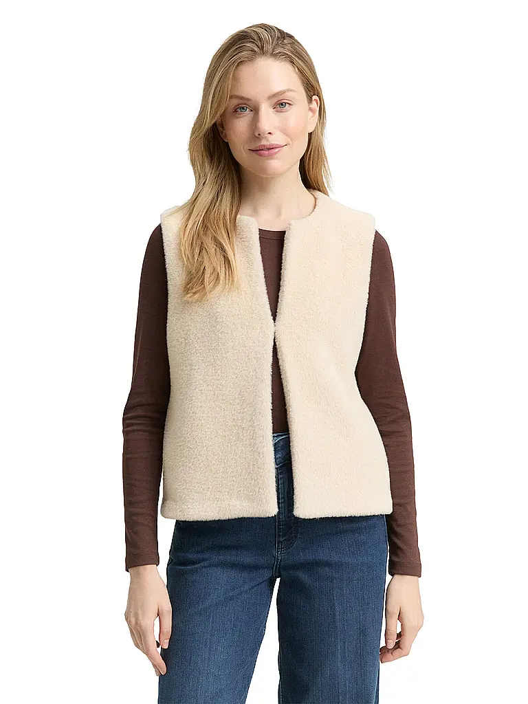 TOM TAILOR | Gilet aspect fourrure | 