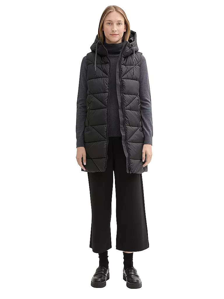 TOM TAILOR | Gilet matelassé | schwarz
