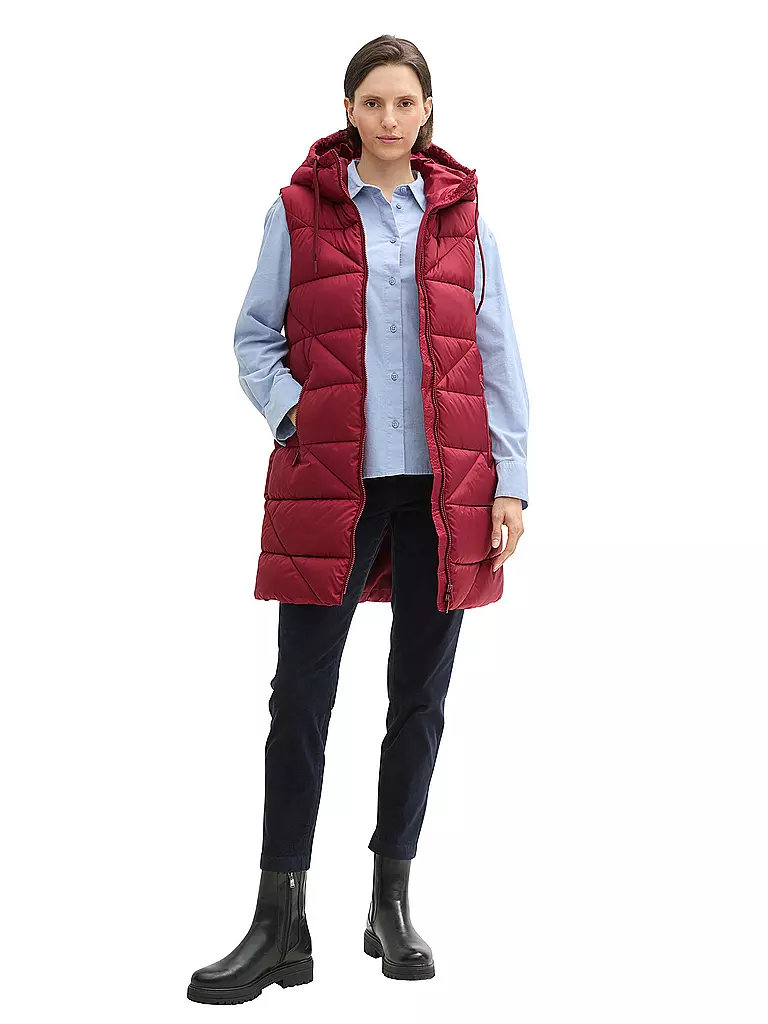 TOM TAILOR | Gilet matelassé | dunkelrot