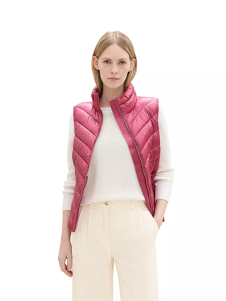 TOM TAILOR | Gilet matelassé | Rose vif
