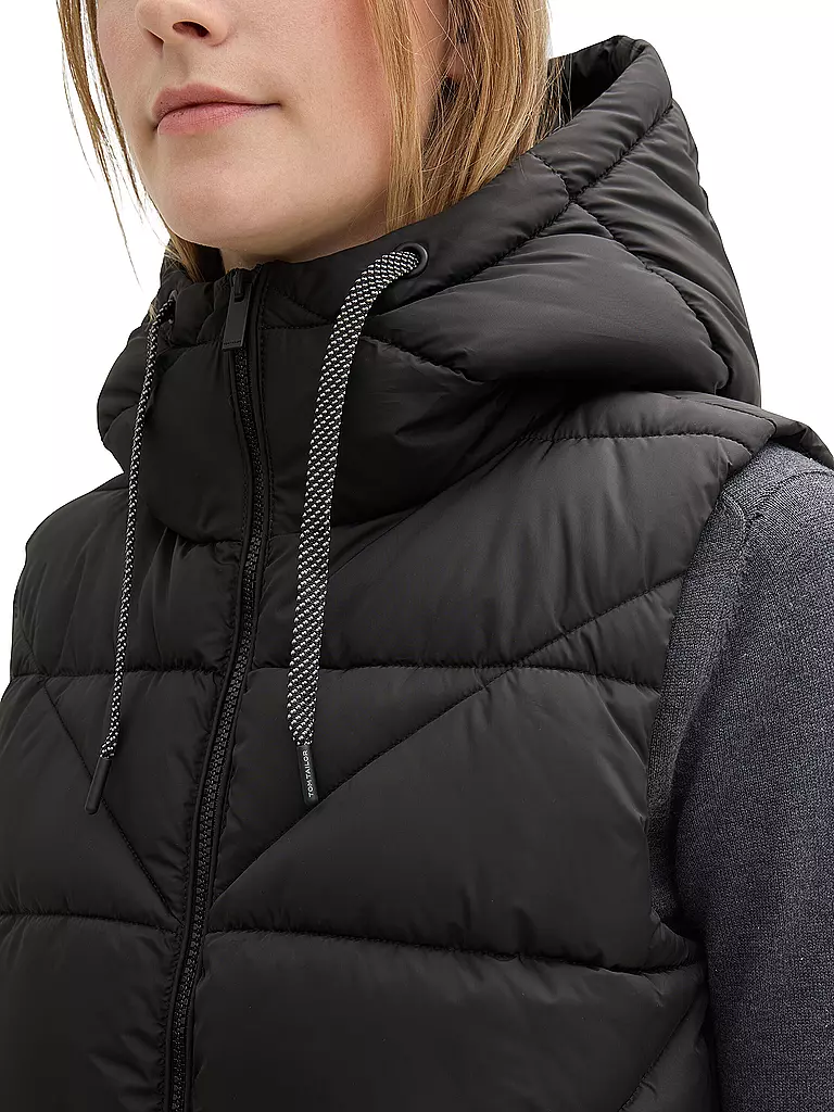 TOM TAILOR | Gilet matelassé | schwarz