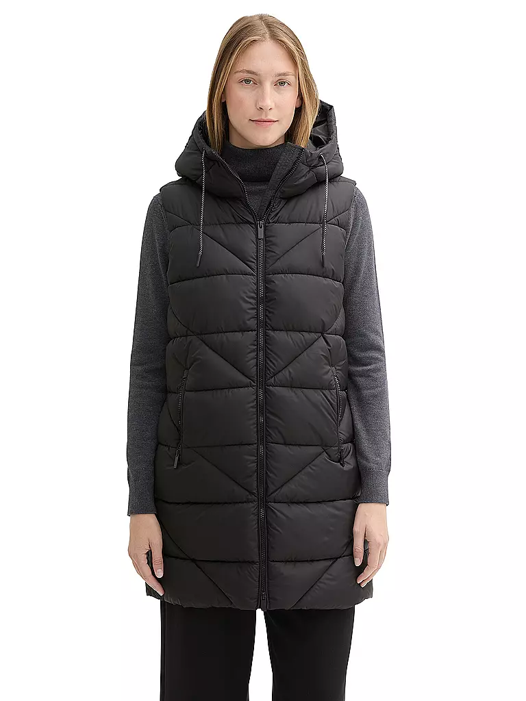 TOM TAILOR | Gilet matelassé | schwarz