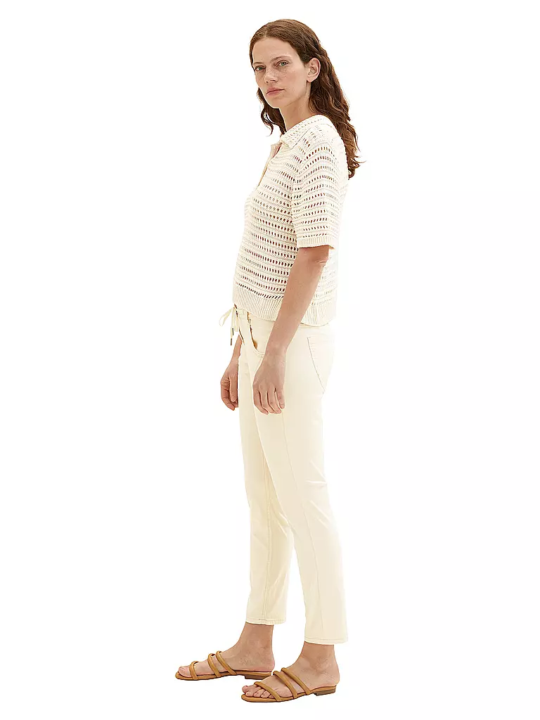 TOM TAILOR | Jeans 7/8 Tapered Relaxed Fit | Crème