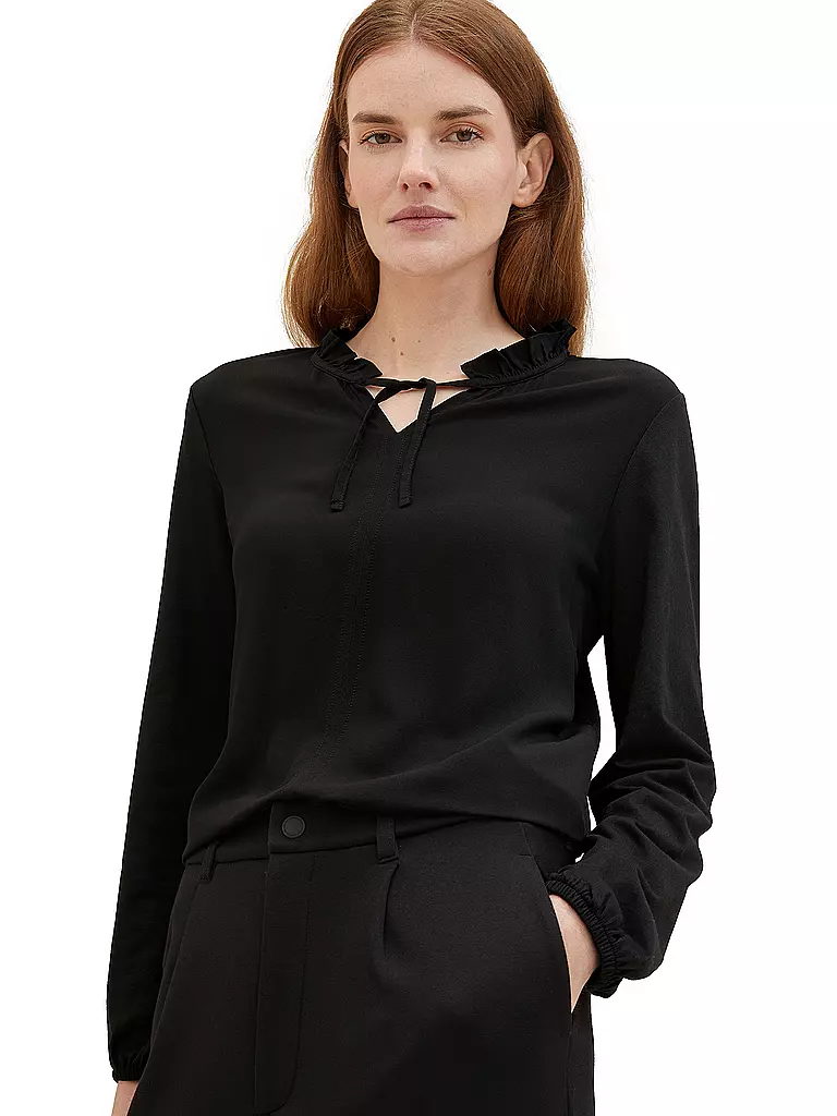 TOM TAILOR | Langarmshirt  | Noir