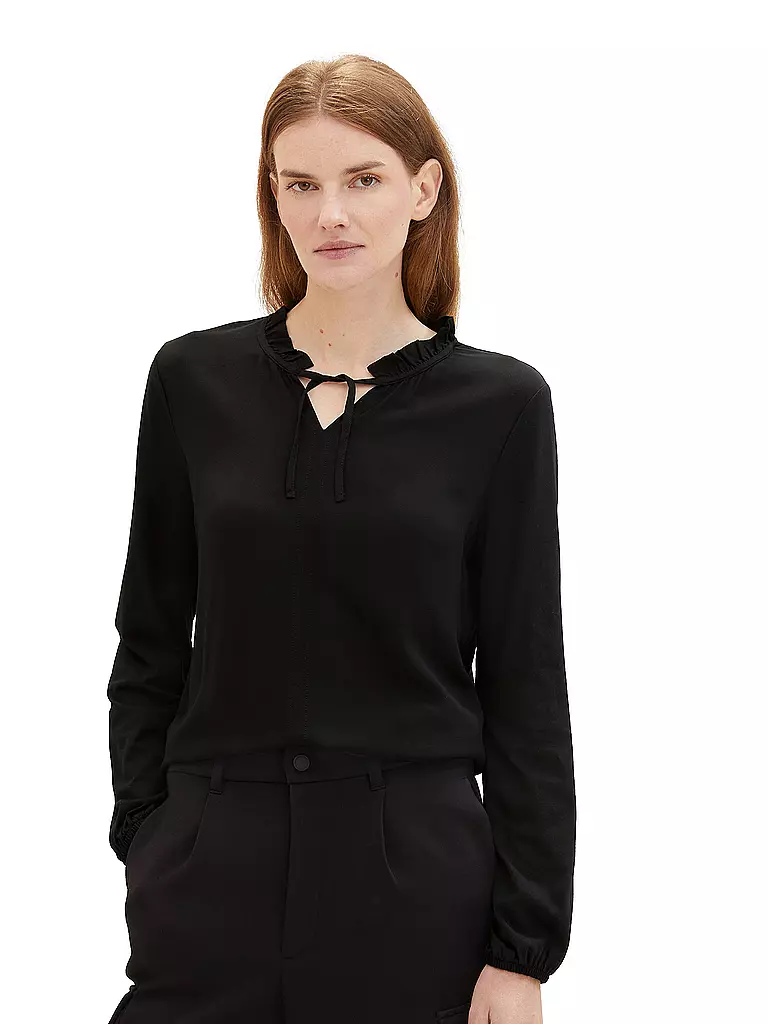 TOM TAILOR | Langarmshirt  | Noir