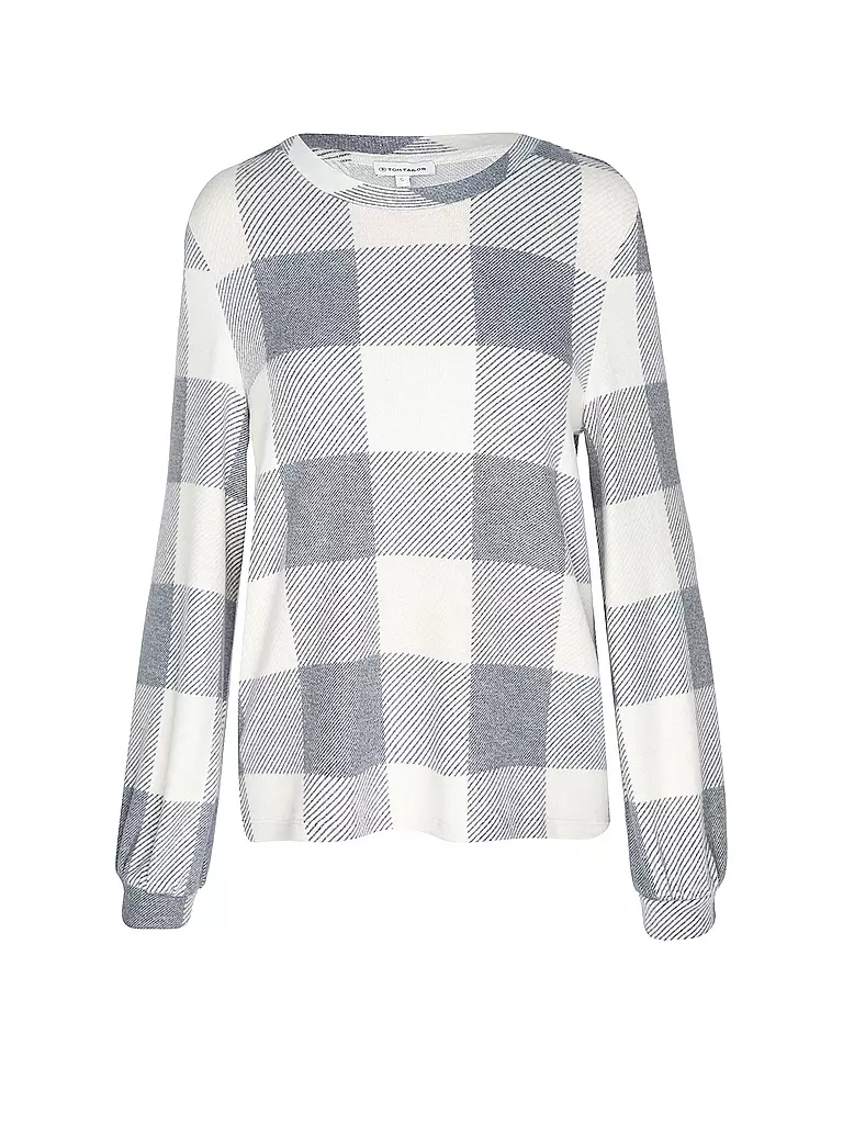 TOM TAILOR | Langarmshirt COSY CHECK | Gris clair