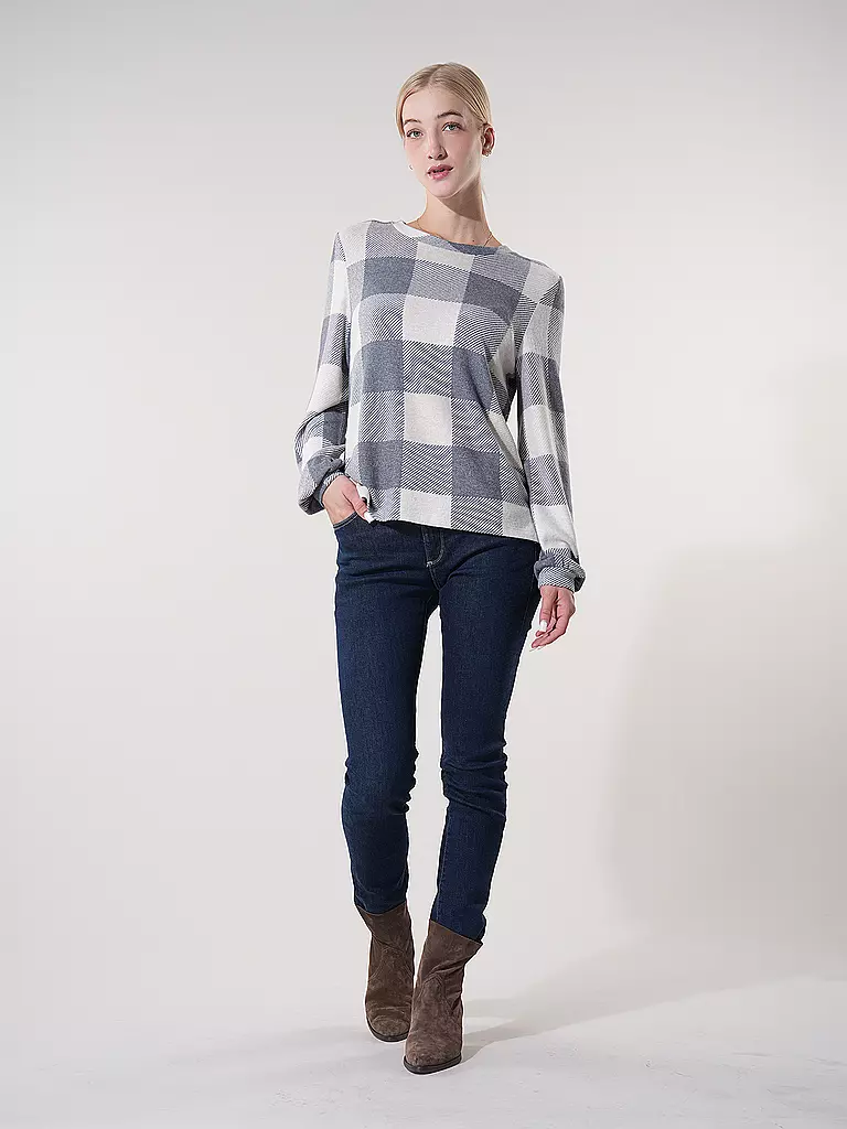 TOM TAILOR | Langarmshirt COSY CHECK | Gris clair