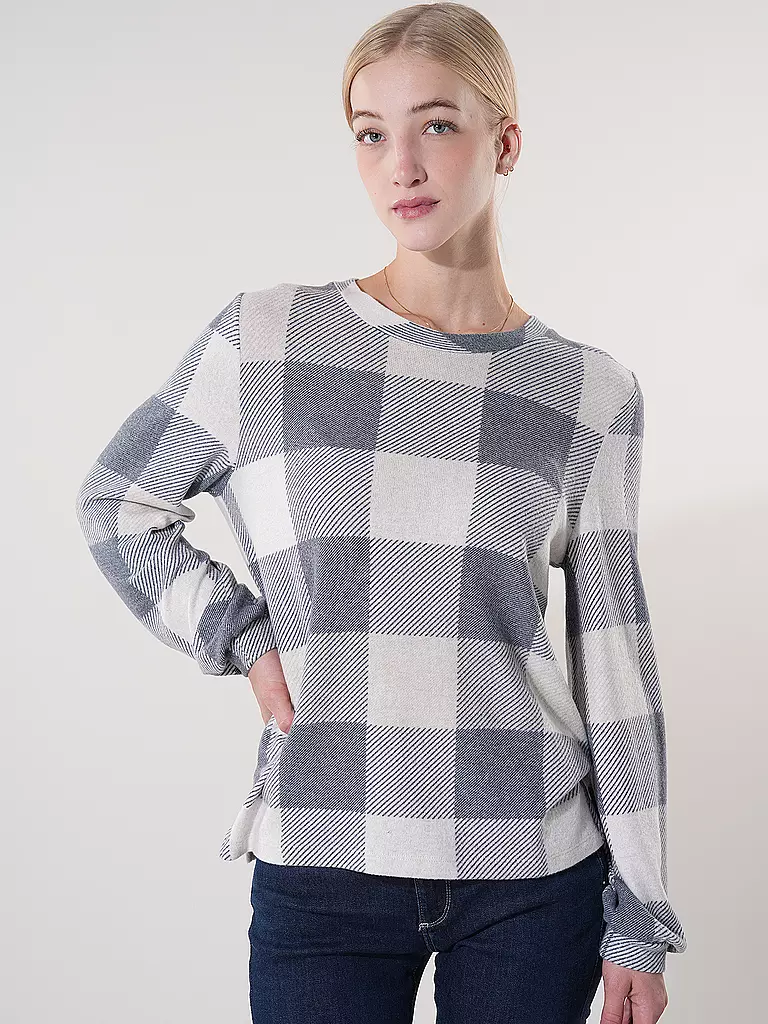 TOM TAILOR | Langarmshirt COSY CHECK | Gris clair