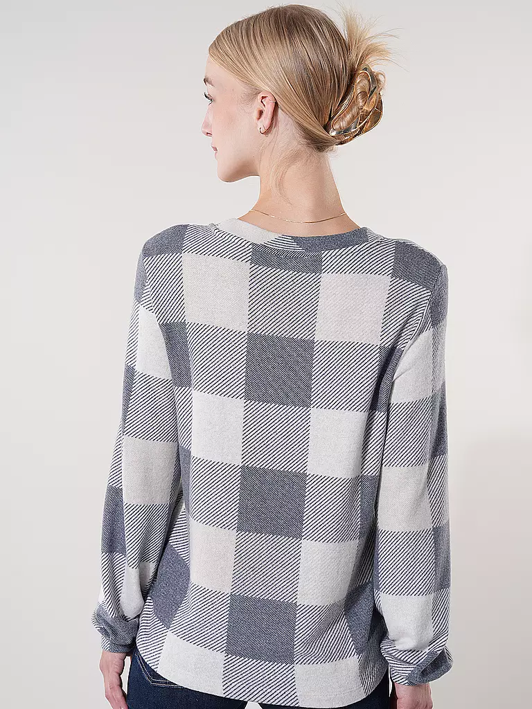 TOM TAILOR | Langarmshirt COSY CHECK | Gris clair