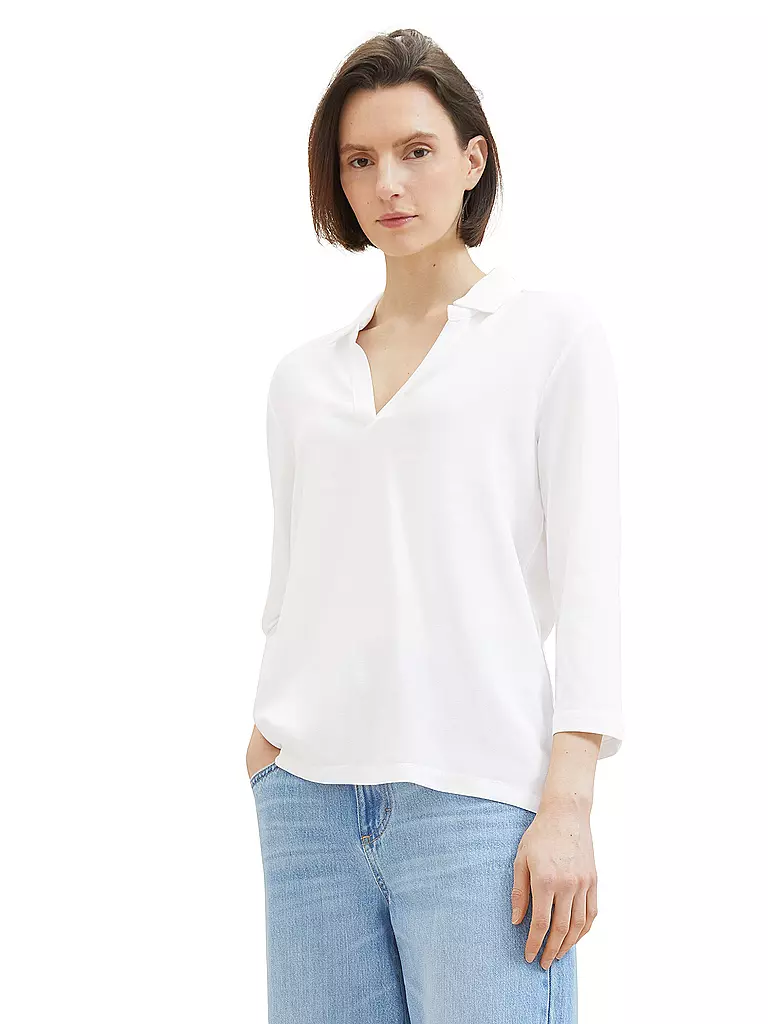 TOM TAILOR | Langarmshirt | Blanc