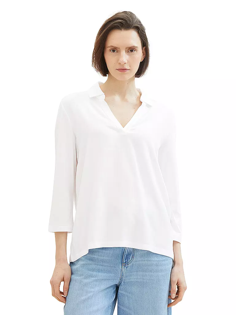 TOM TAILOR | Langarmshirt | Blanc