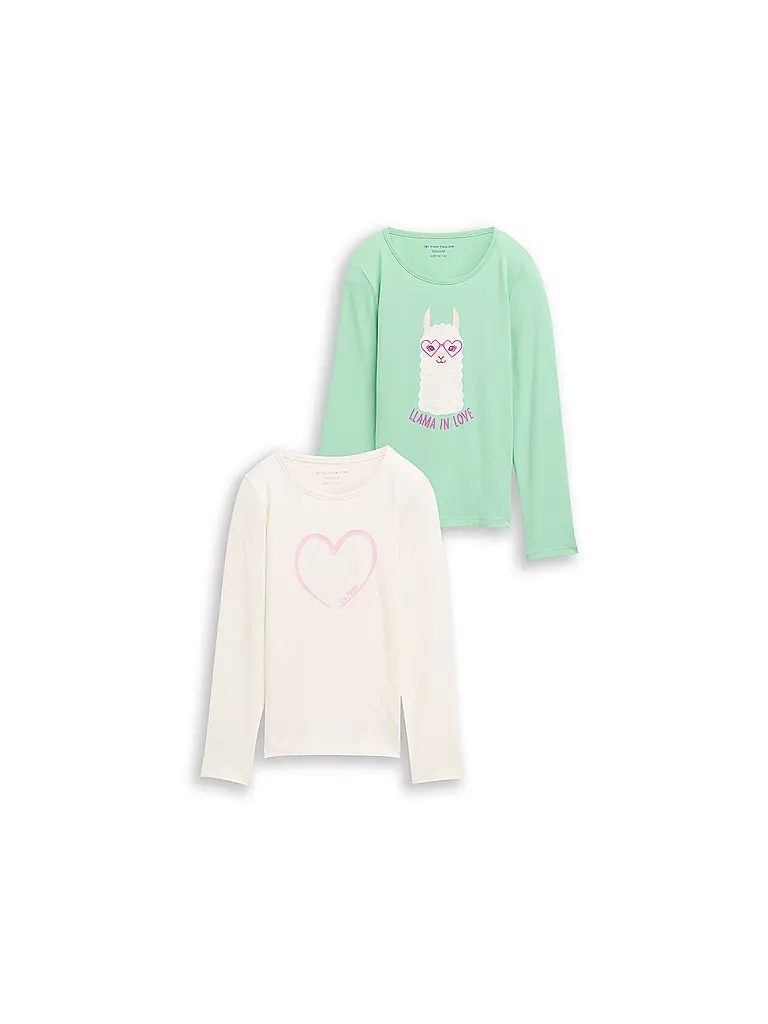 TOM TAILOR | Lot de 2 t-shirts à manches longues pour fille | Blanc