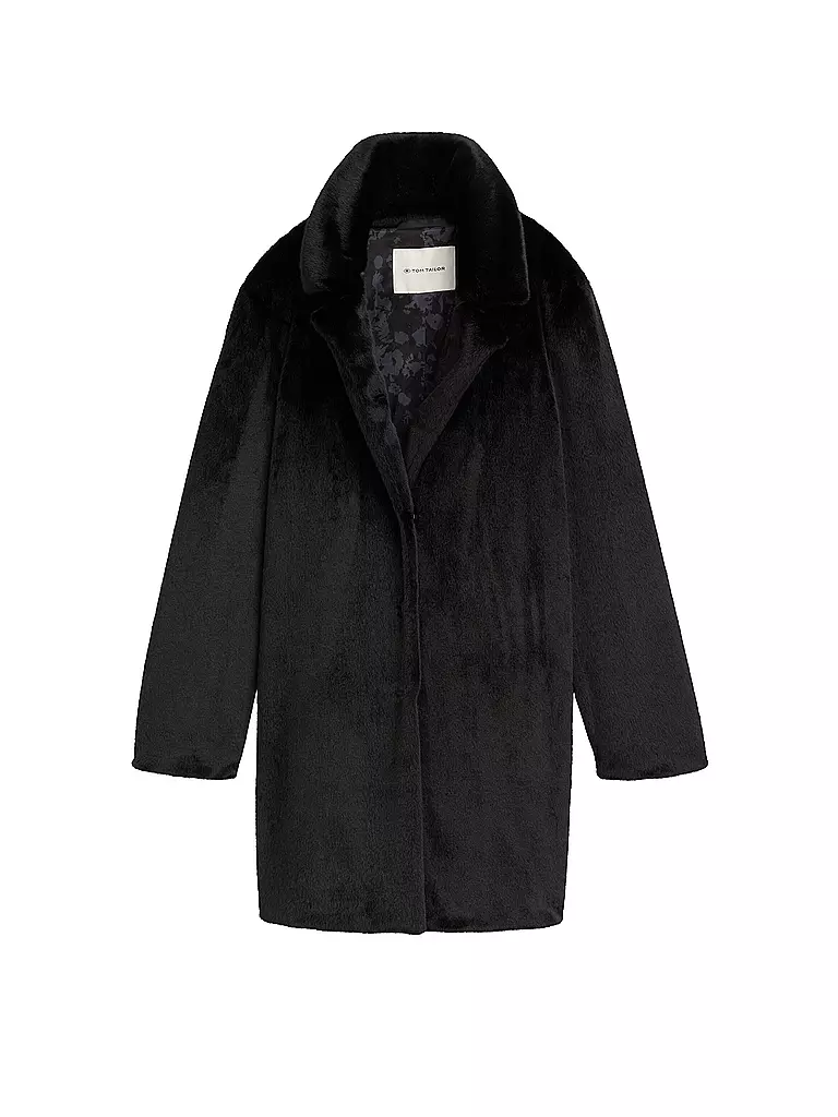 TOM TAILOR | Manteau en fausse fourrure | schwarz