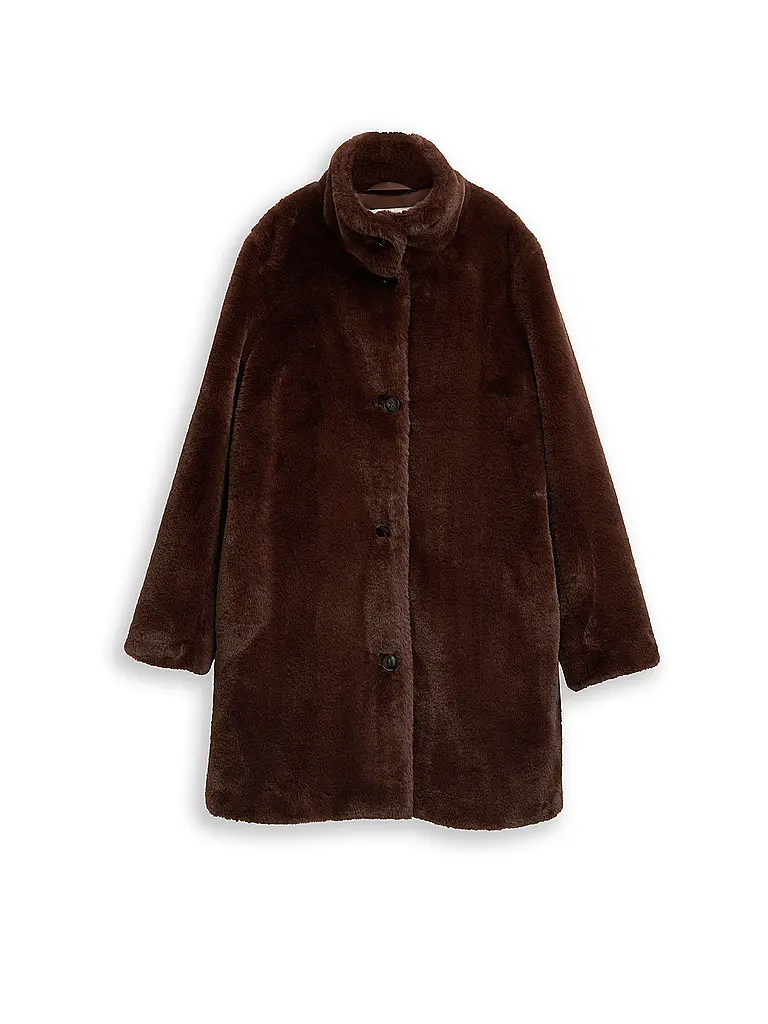 TOM TAILOR | Manteau en fausse fourrure | Marron