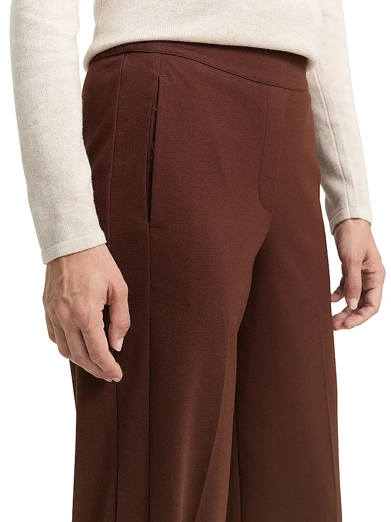 TOM TAILOR | Pantalon business coupe droite | Marron