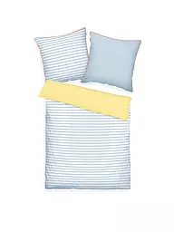 TOM TAILOR | Perkal Bettwäsche Streifen 70x90cm  / 140x200cm Light Lemon/Sky Blue  | Jaune