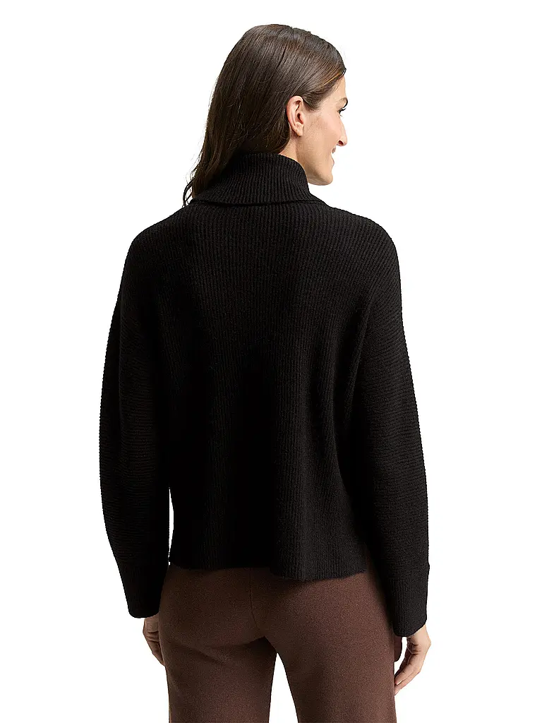 TOM TAILOR | Pull à col roulé coupe oversize | Noir