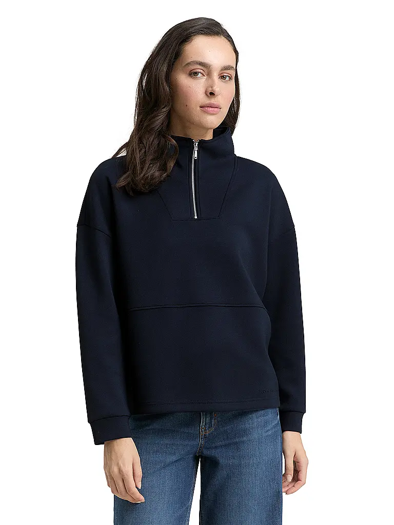 TOM TAILOR | Pull Troyer | schwarz