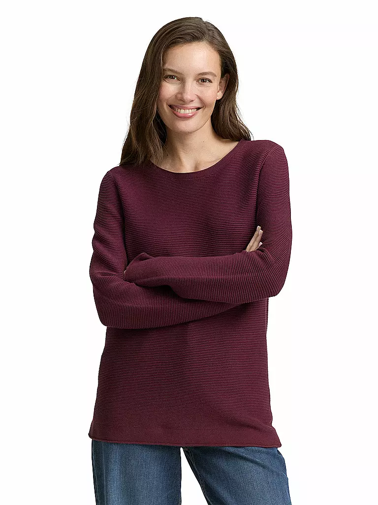 TOM TAILOR | Pullover | dunkelrot