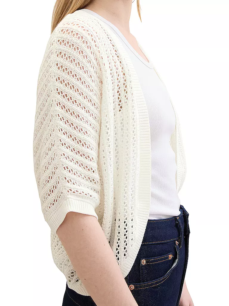 TOM TAILOR | Strickjacke  | Blanc