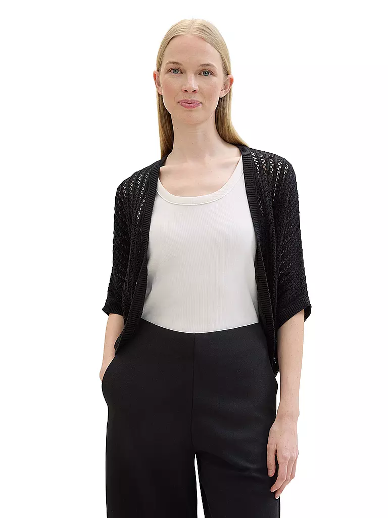 TOM TAILOR | Strickjacke  | Noir