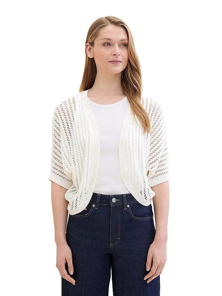 TOM TAILOR | Strickjacke  | Blanc