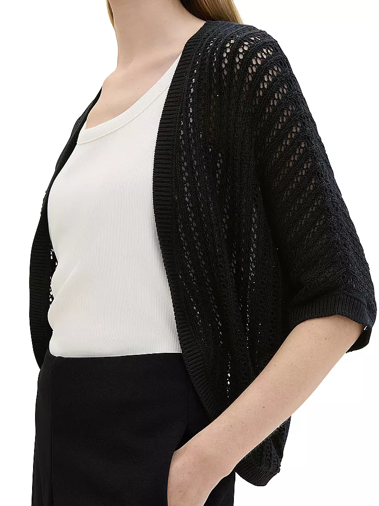 TOM TAILOR | Strickjacke  | Noir
