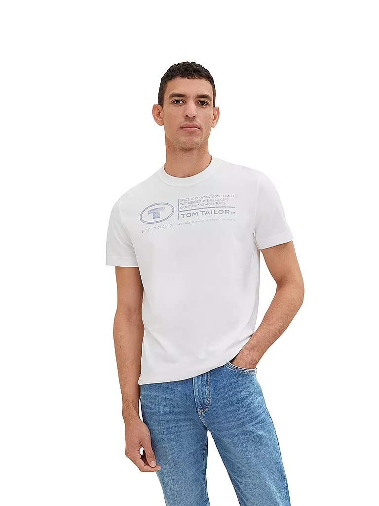 TOM TAILOR | T-shirt coupe regular | weiss