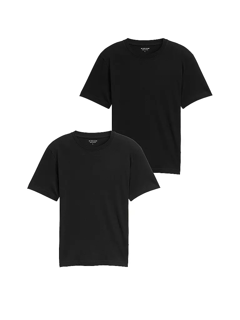 TOM TAILOR | T-shirt lot de 2 | Noir