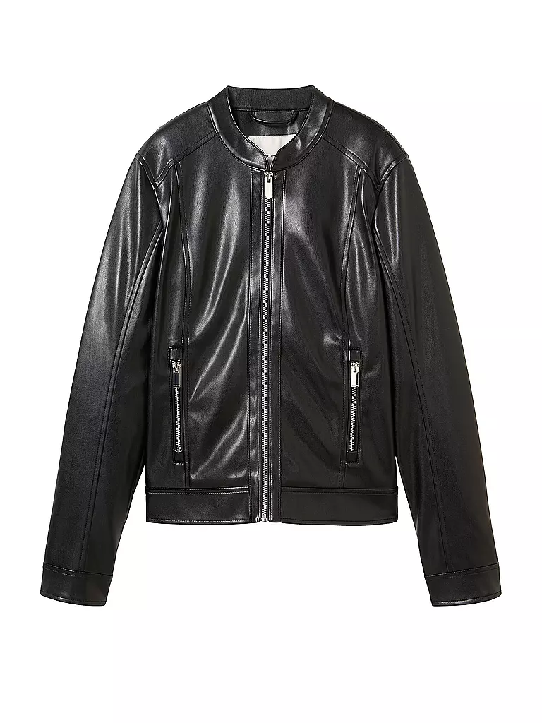 TOM TAILOR | Veste aspect cuir | Noir