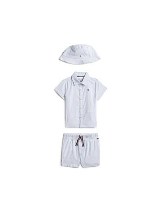 TOMMY HILFIGER | Ensemble bébé 3 pièces chemise, short et bonnet